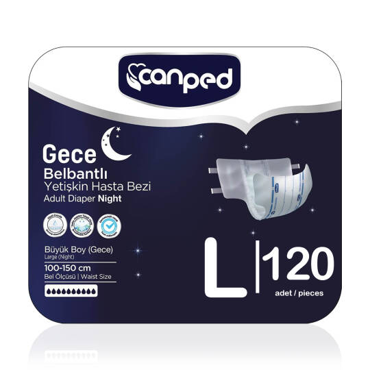 Canped Belbantlı Gece Large Beden 120 Adet