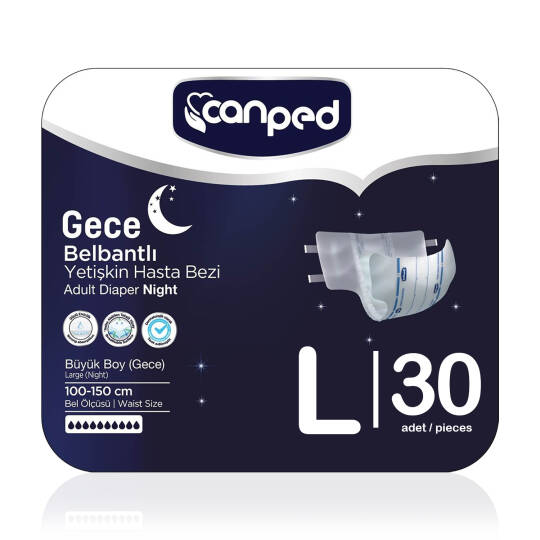 Canped Belbantlı Gece Large Beden 30 Adet