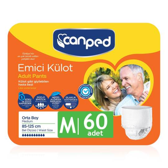Canped Emici Külot M-Medium Beden 60 Adet