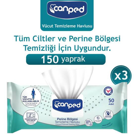  Canped Perine ve Vücut Temizleme Havlusu 150 Adet 