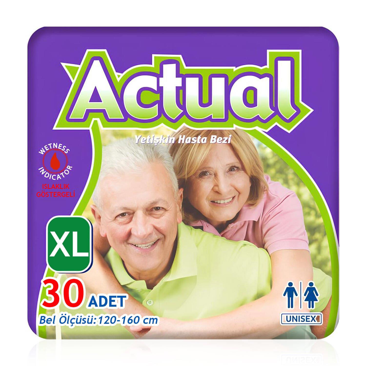Actual Bel Bantlı Hasta Bezi XL-Extra Large Beden 30 Adet