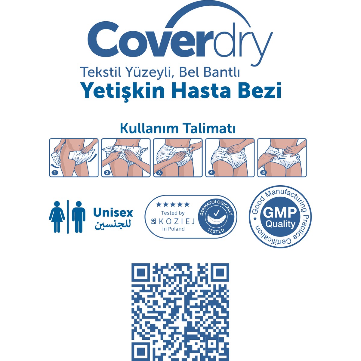 Coverdry Bel Bantlı Hasta Bezi L-Large Beden 60 Adet