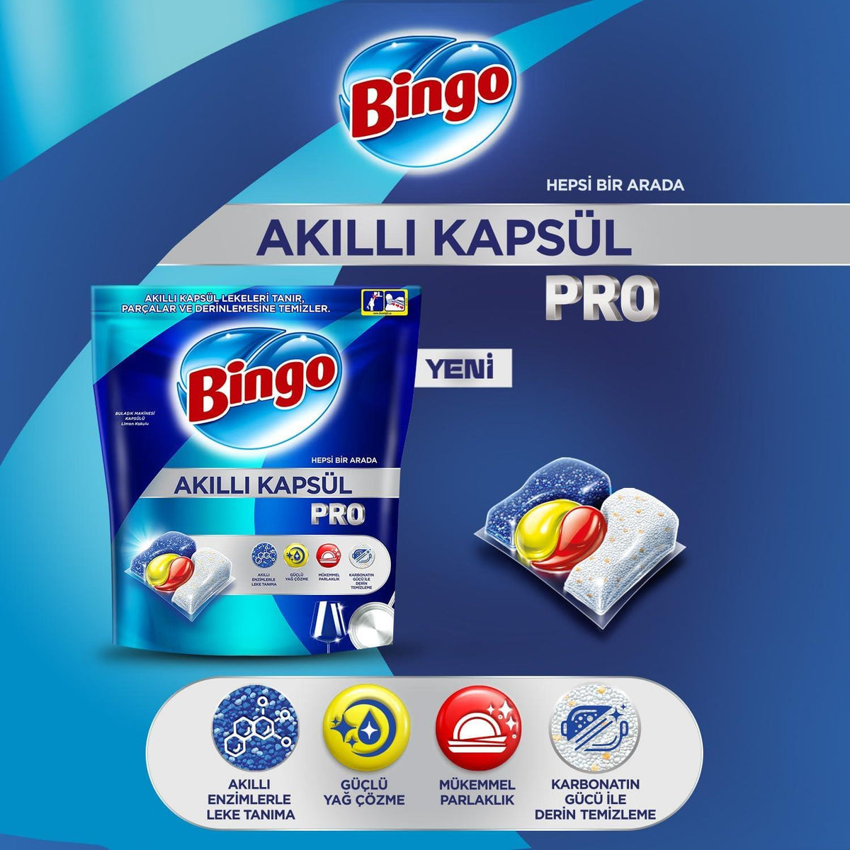 Bingo Akıllı Kapsül Pro Bulaşık Makinesi Tableti 80'li
