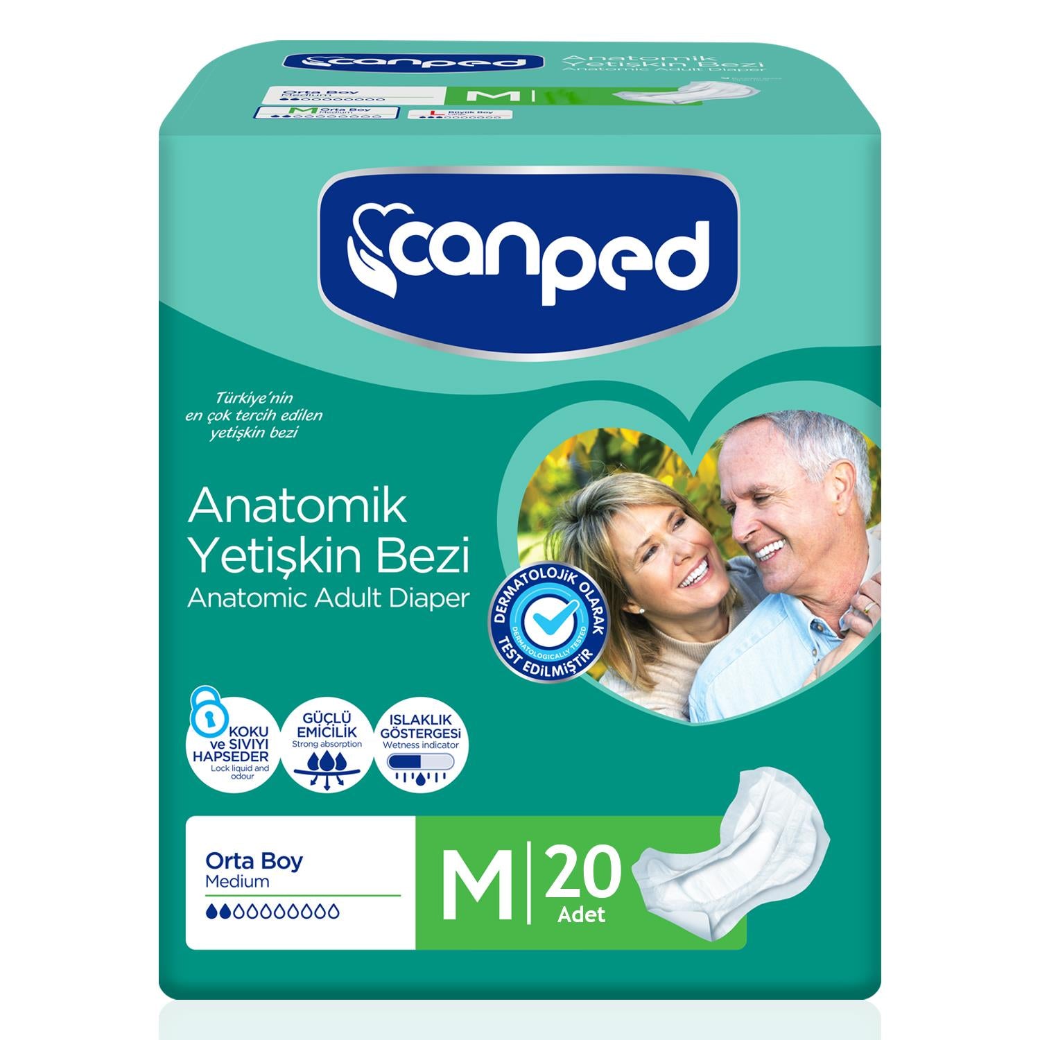 Canped Anatomik Hasta Bezi M-Medium Beden 20 Adet