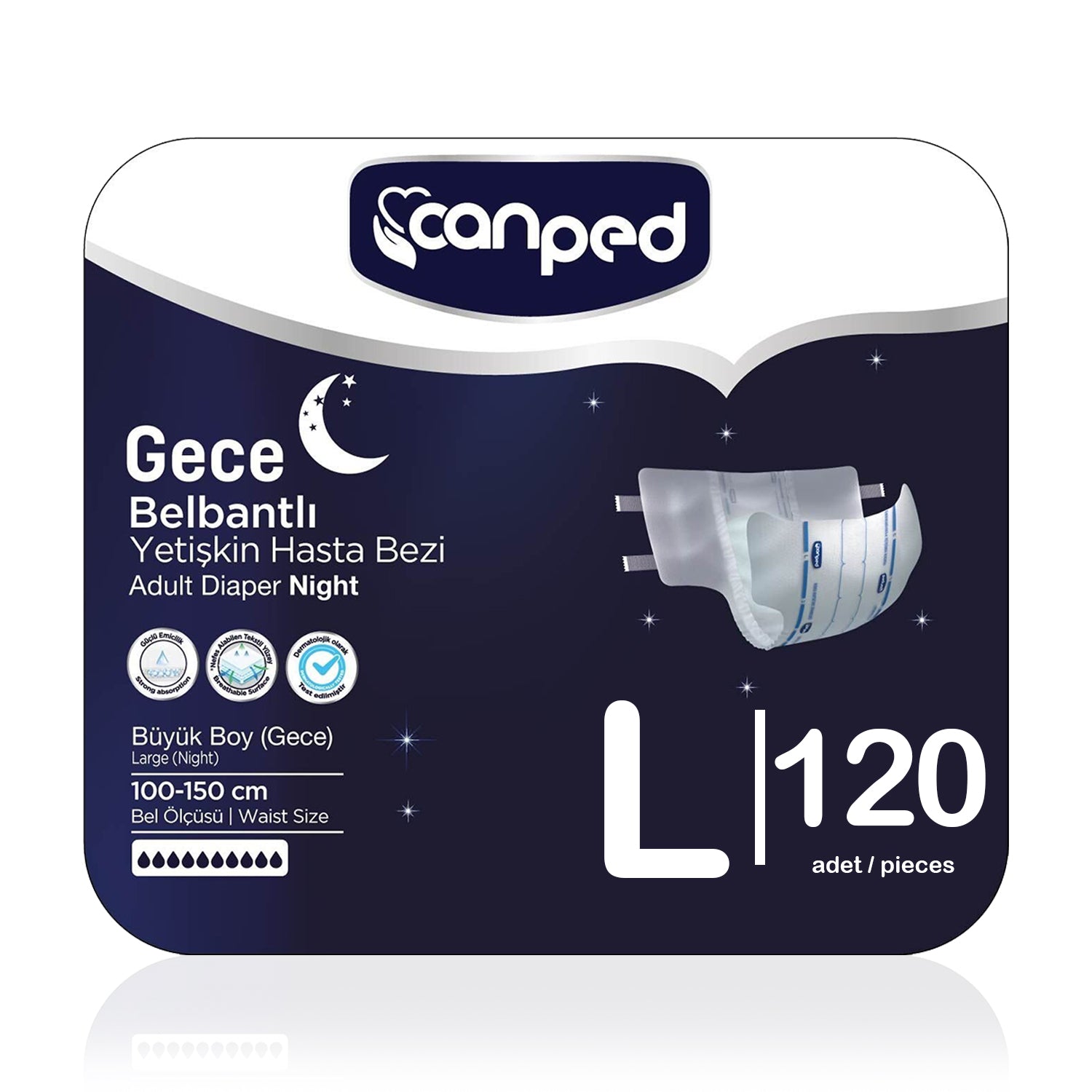Canped Belbantlı Gece Large Beden 120 Adet