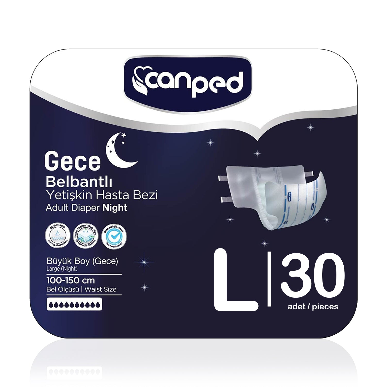 Canped Belbantlı Gece Large Beden 30 Adet