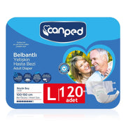 Canped Belbantlı Tekstil Yüzey Hasta Bezi L-Large Beden 120 Adet