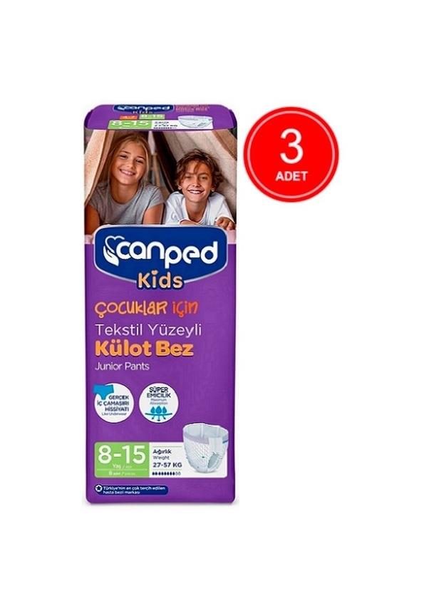 Canped Kids Pants Çocuklar İçin Tekstil Yüzeyli Külot Bez 8-15 Yaş 24 Adet