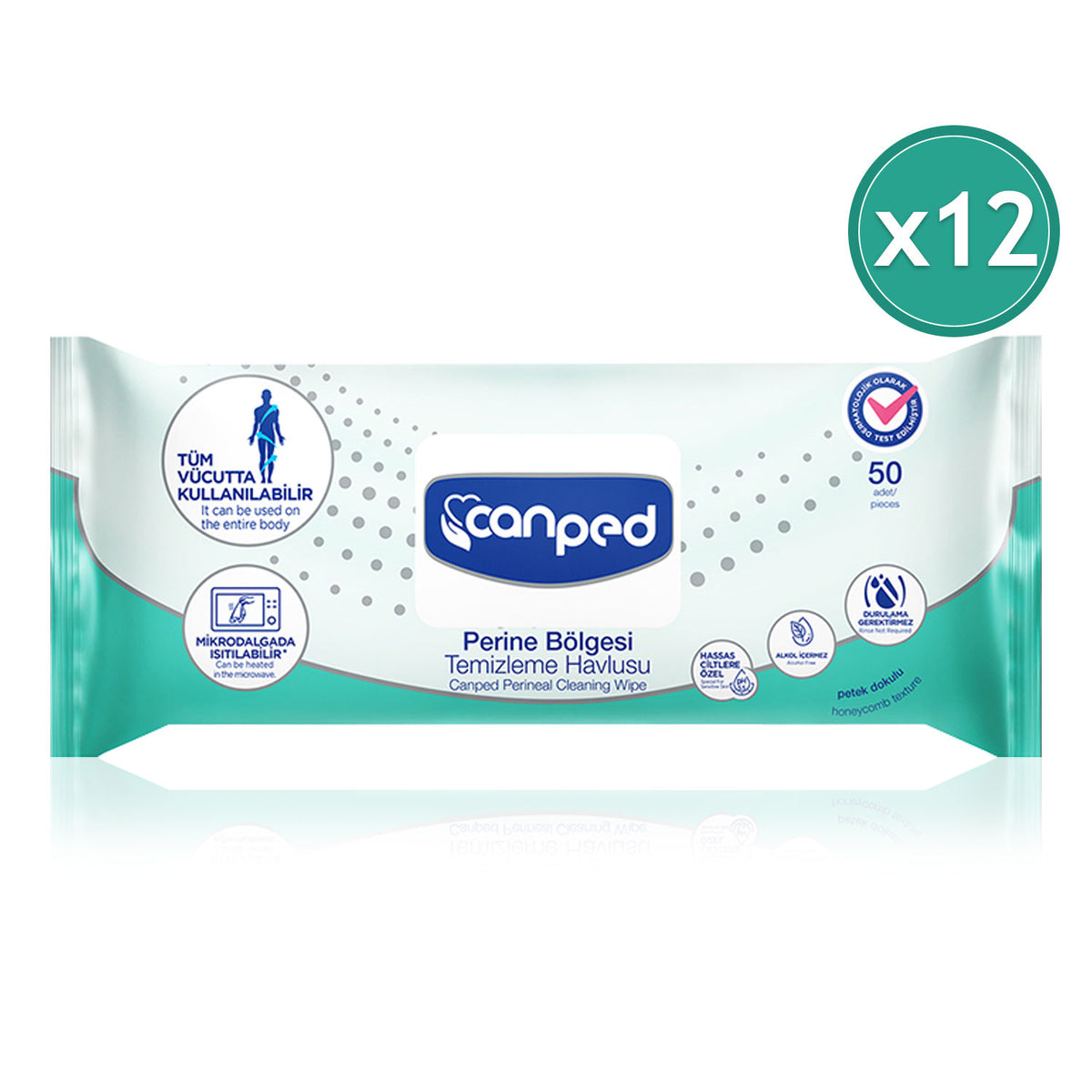 Canped Perine ve Vücut Temizleme Havlusu 600 Adet 12 Paket