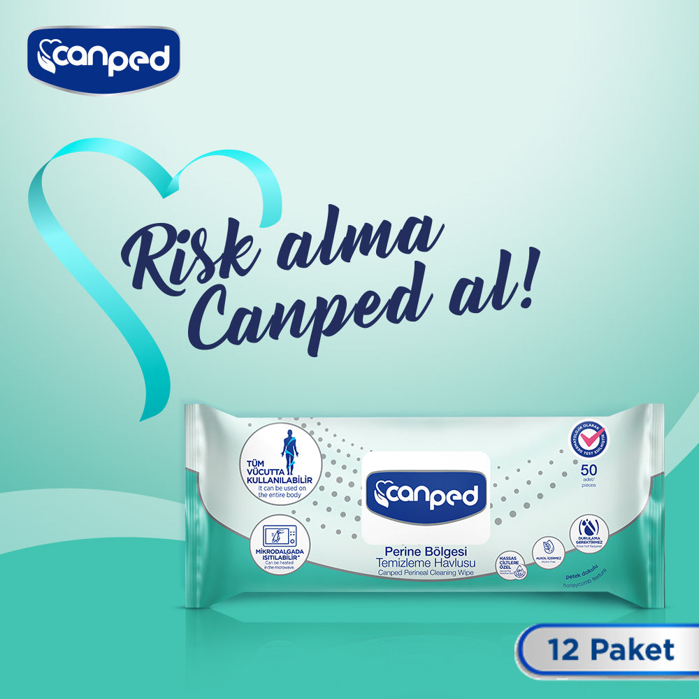 Canped Perine ve Vücut Temizleme Havlusu 600 Adet 12 Paket