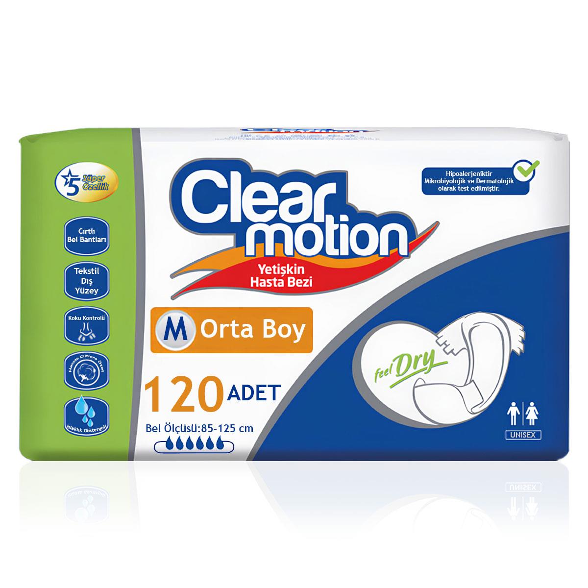 Clear Motion Belbantlı Hasta Bezi M-Medium Beden 120 Adet