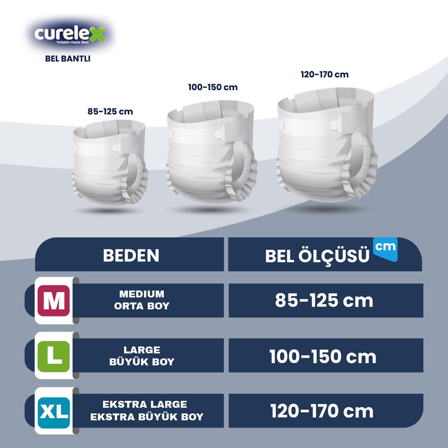 Curelex Belbantlı Hasta Bezi L-Large Beden 120 Adet