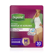 Depend Emici Külot Bayan Lohusa Pedi M-Medium Beden 30 Adet
