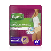 Depend Emici Külot Bayan Lohusa Pedi M-Medium Beden 60 Adet