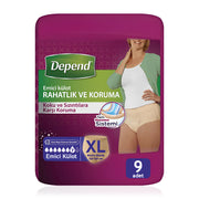 Depend Emici Külot Bayan Lohusa Pedi XL-Extra Large Beden 9 Adet