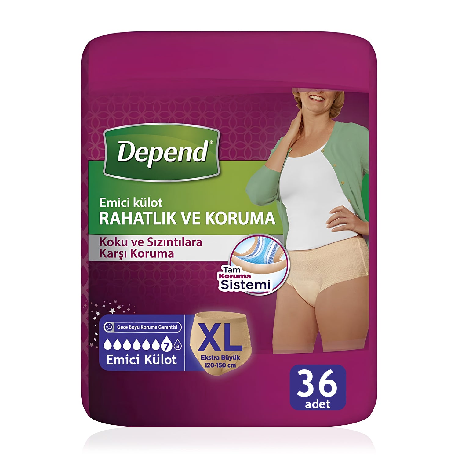 Depend Emici Külot Bayan Lohusa Pedi XL-Extra Large Beden 36 Adet