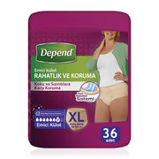 Depend Emici Külot Bayan Lohusa Pedi XL-Extra Large Beden 36 Adet