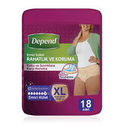Depend Emici Külot Bayan Lohusa Pedi XL-Extra Large Beden 18 Adet
