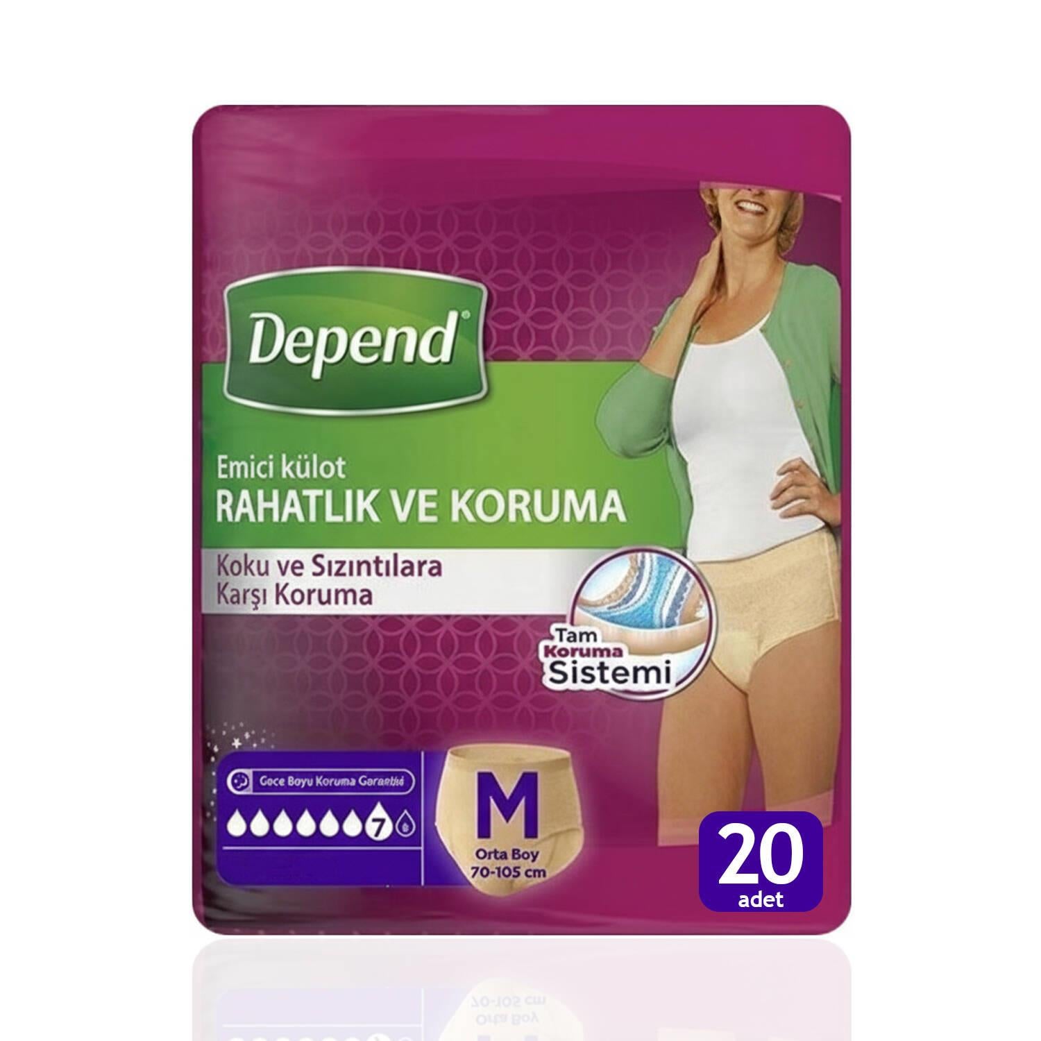 Depend Emici Külot Bayan M-Medium Beden 20 Adet