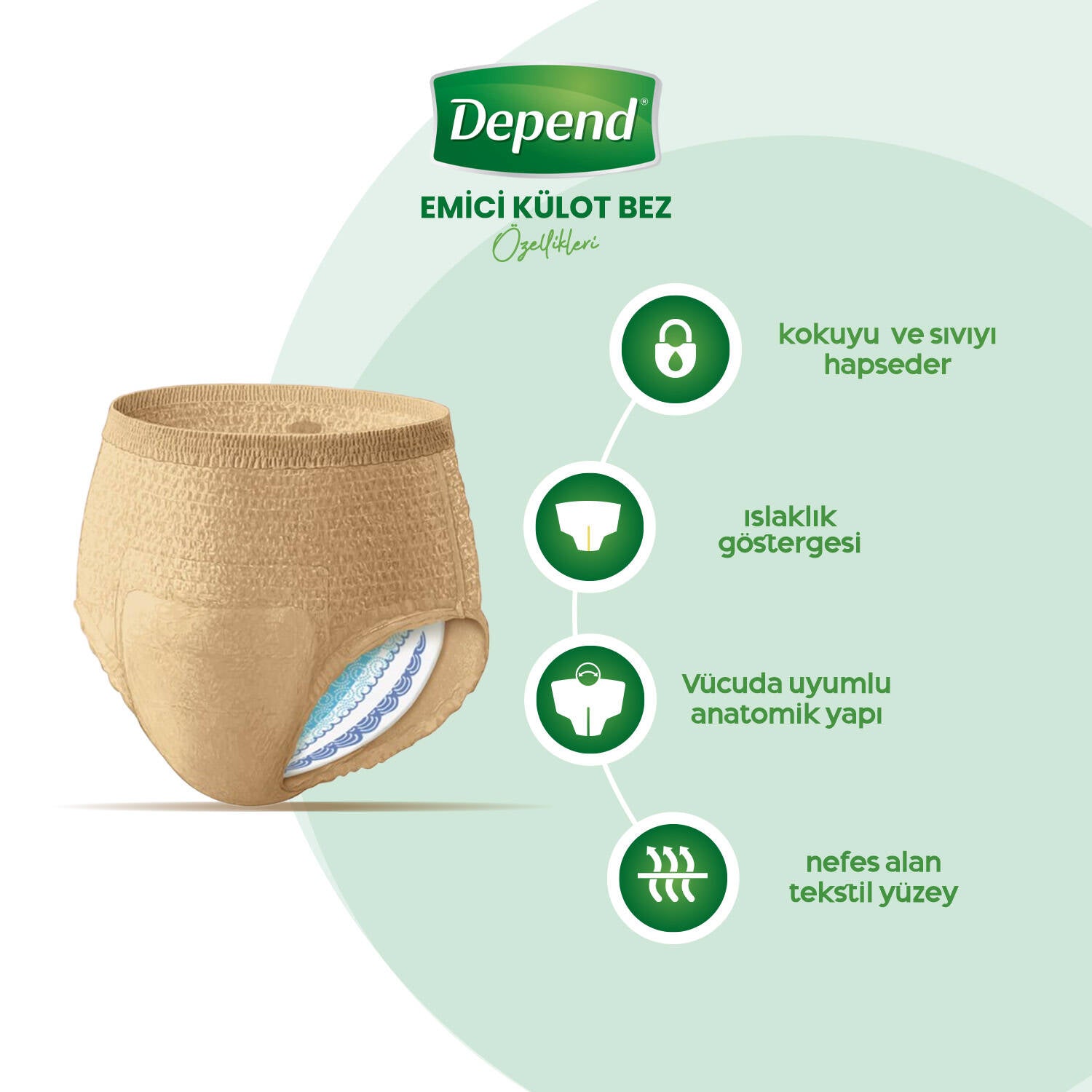 Depend Emici Külot Bayan XL-Extra Large Beden 120 Adet