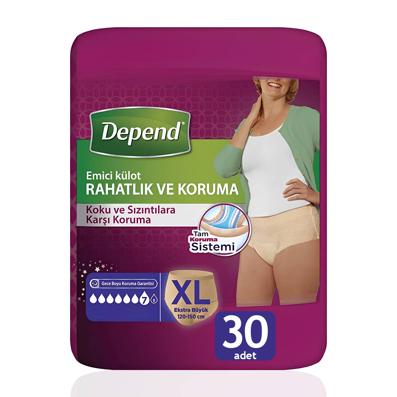 Depend Emici Külot Bayan XL-Extra Large Beden 30 Adet