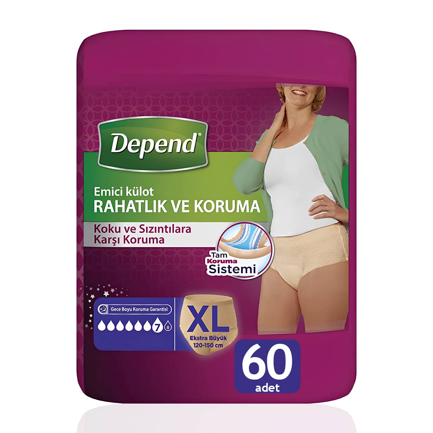 Depend Emici Külot Bayan XL-Extra Large Beden 60 Adet