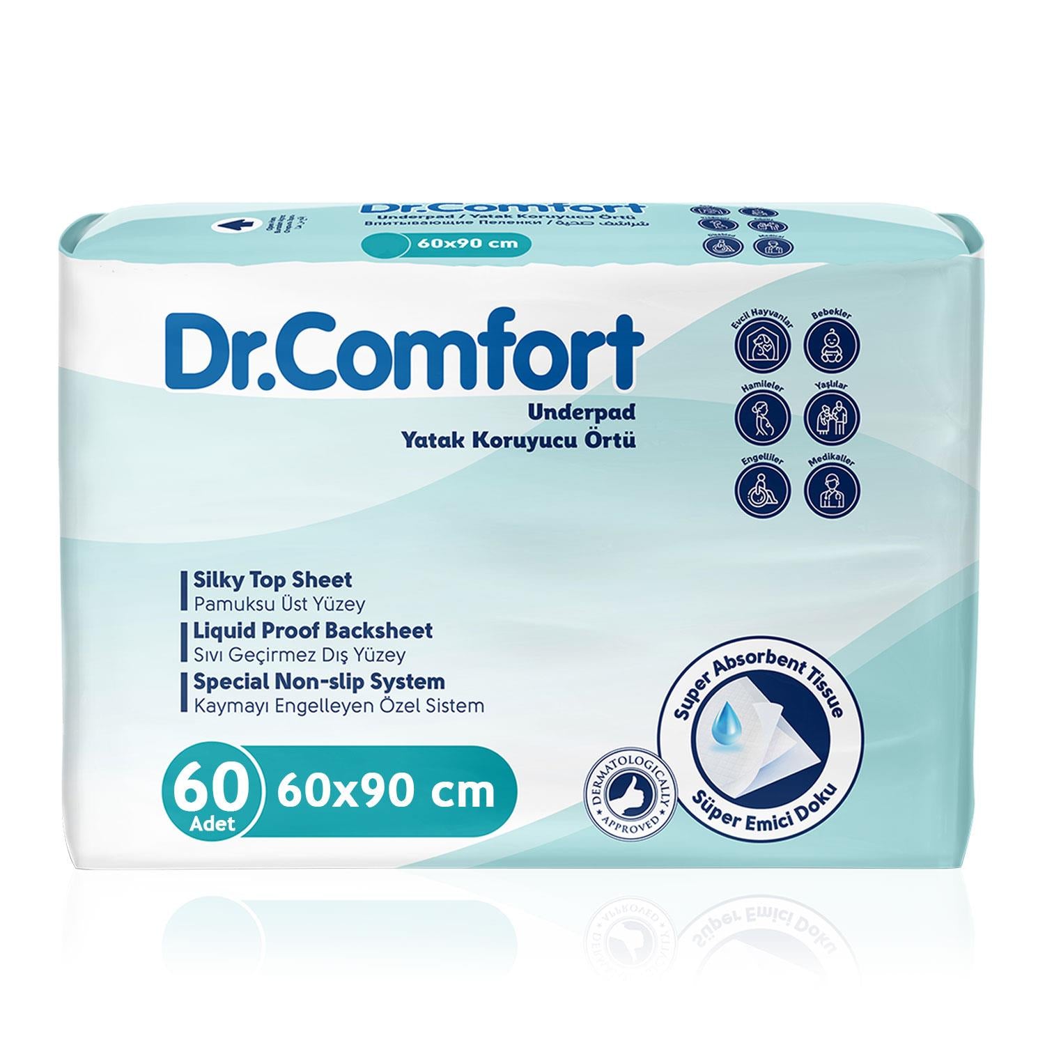 Dr.Comfort Yatak Koruyucu Örtü 60x90 Cm 60 Adet