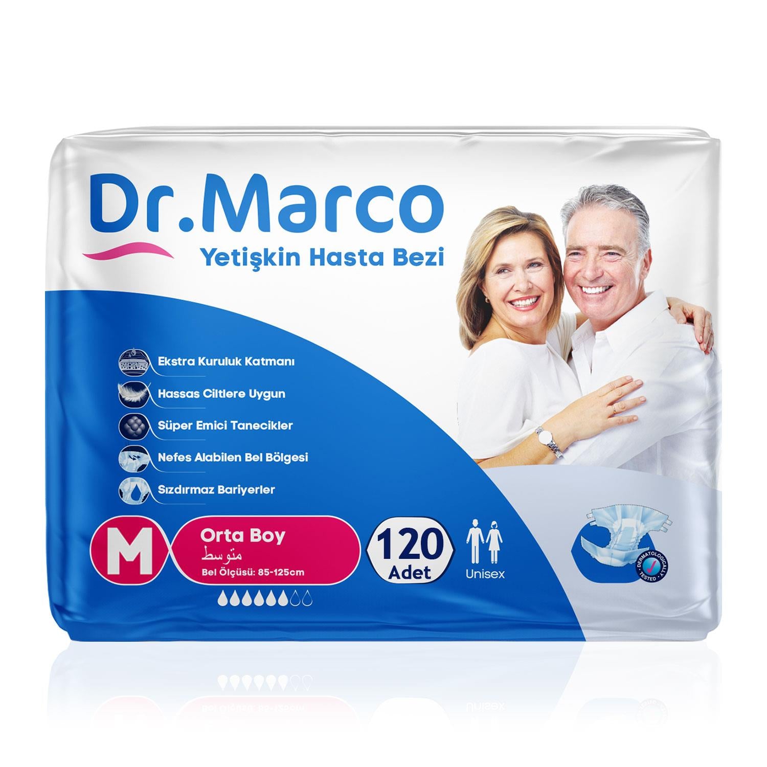 Dr. Marco Belbantlı Hasta Bezi M-Medium Beden 120 Adet