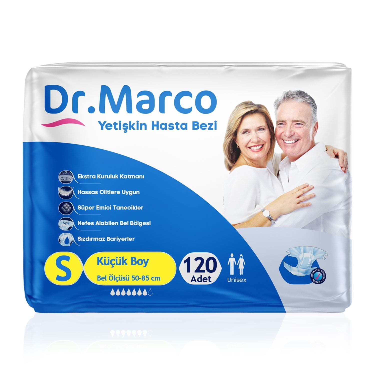 Dr. Marco Belbantlı Hasta Bezi S-Small Beden 120 Adet