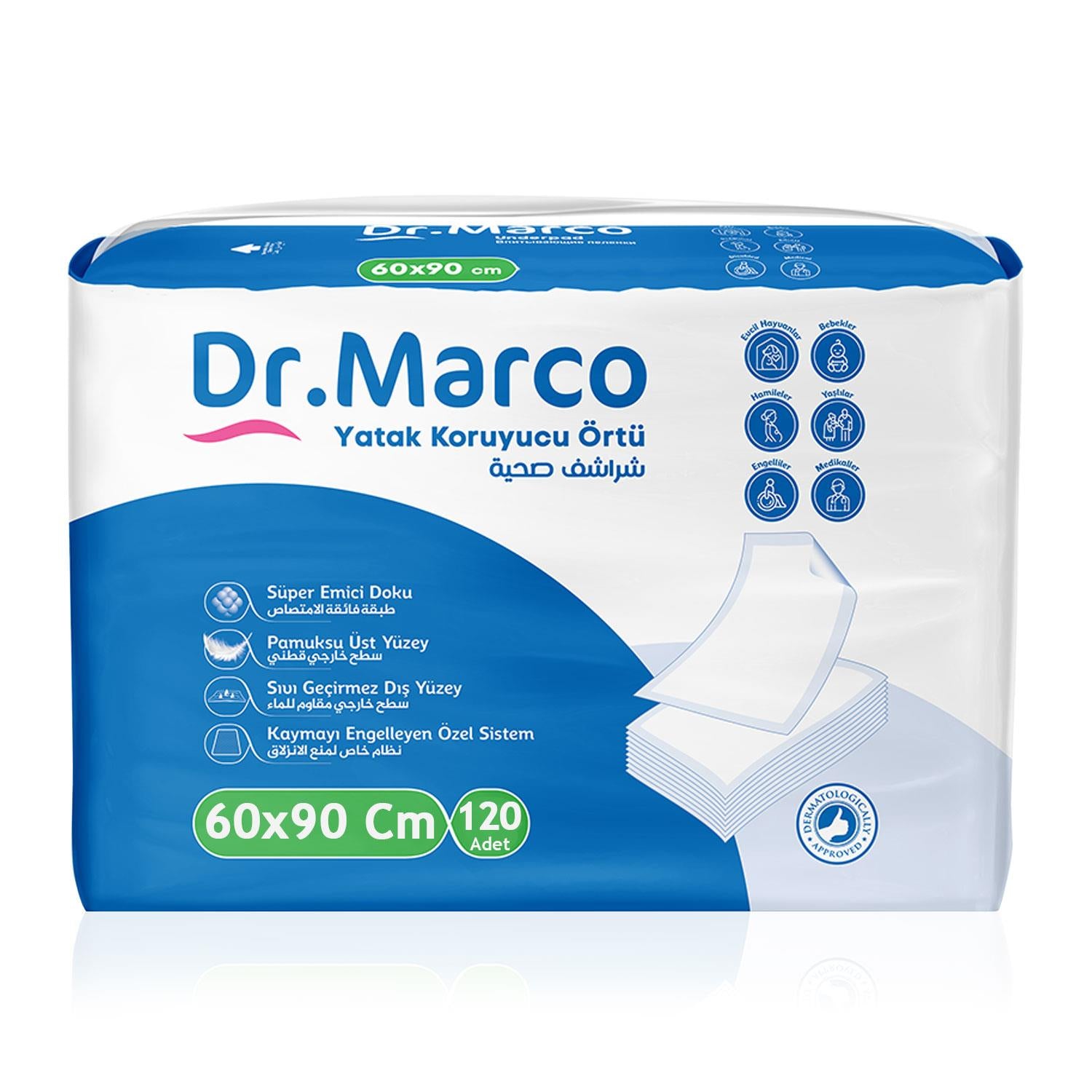 Dr.Marco Yatak Koruyucu Örtü 60×90 Cm 120 Adet