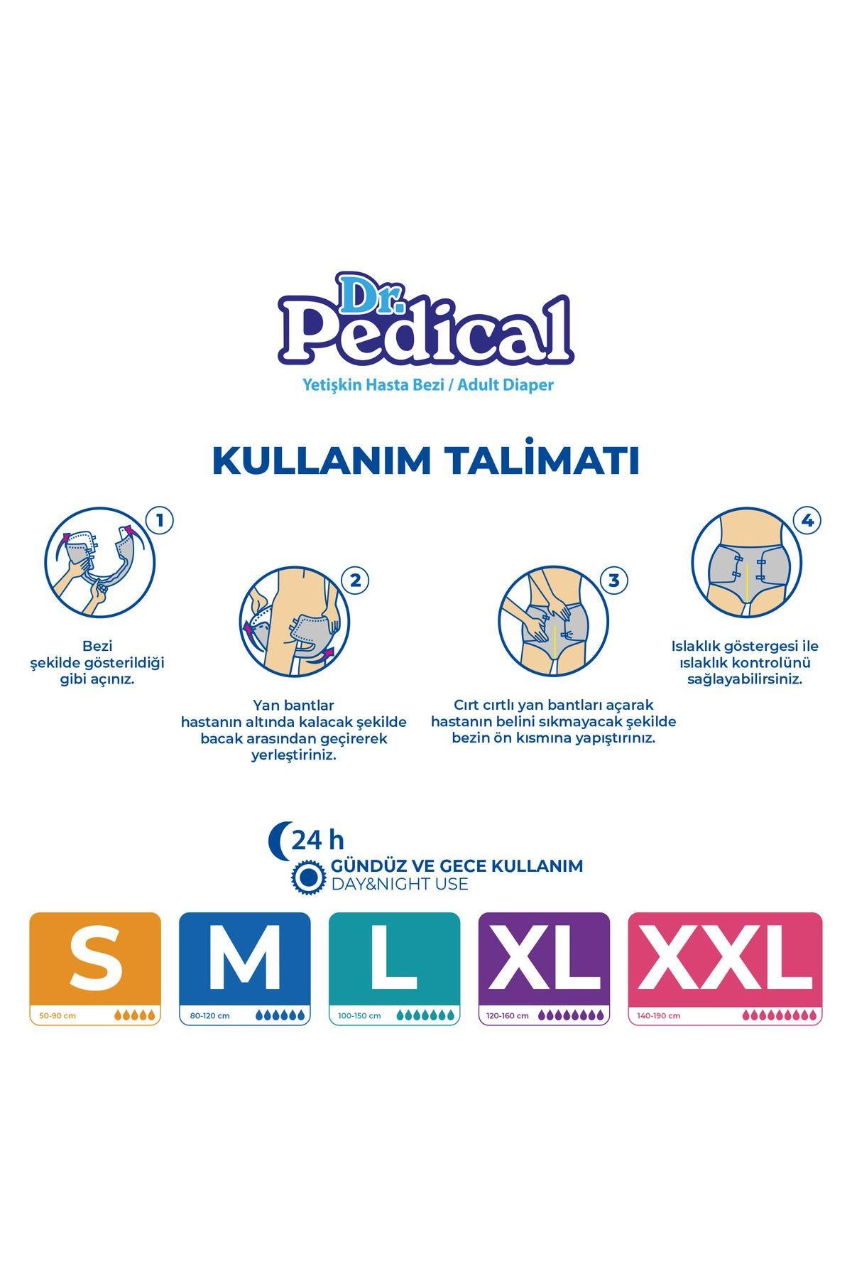 Dr. Pedical Belbantlı Hasta Bezi XL-Extra Large Beden 120 Adet