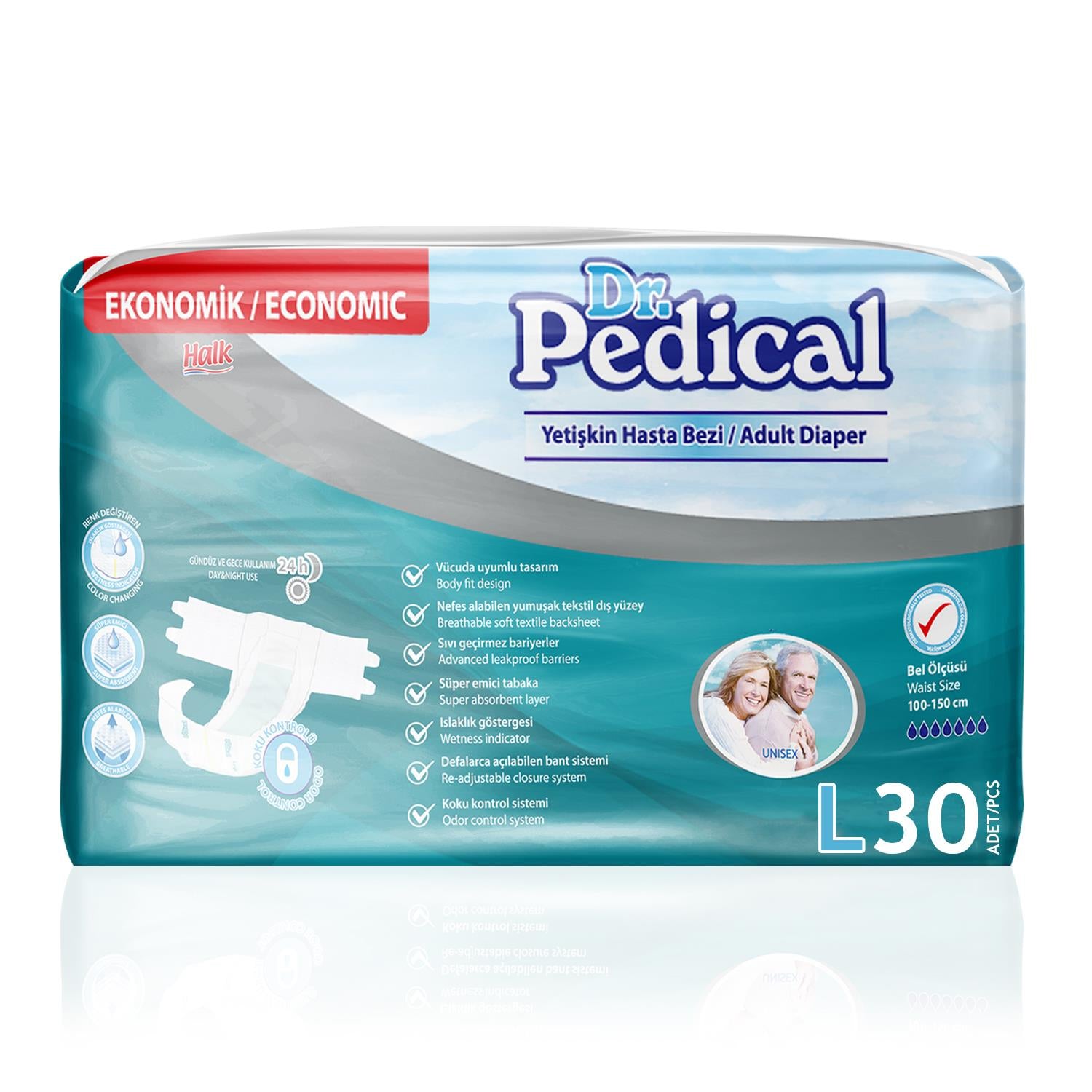 Dr. Pedical Belbantlı Hasta Bezi L-Large Beden 30 Adet