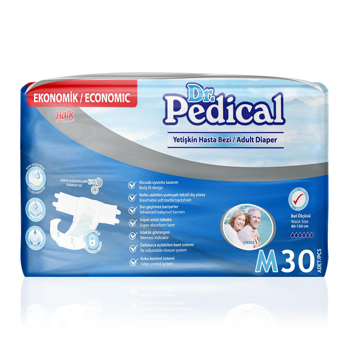 Dr. Pedical Belbantlı Hasta Bezi M-Medium Beden 30 Adet