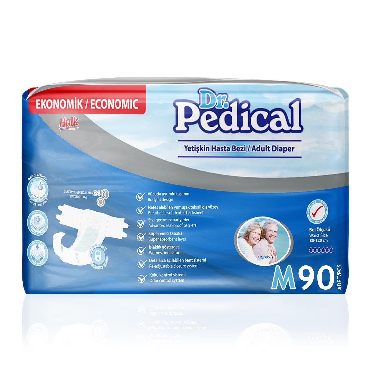 Dr. Pedical Belbantlı Hasta Bezi M-Medium Beden 90 Adet