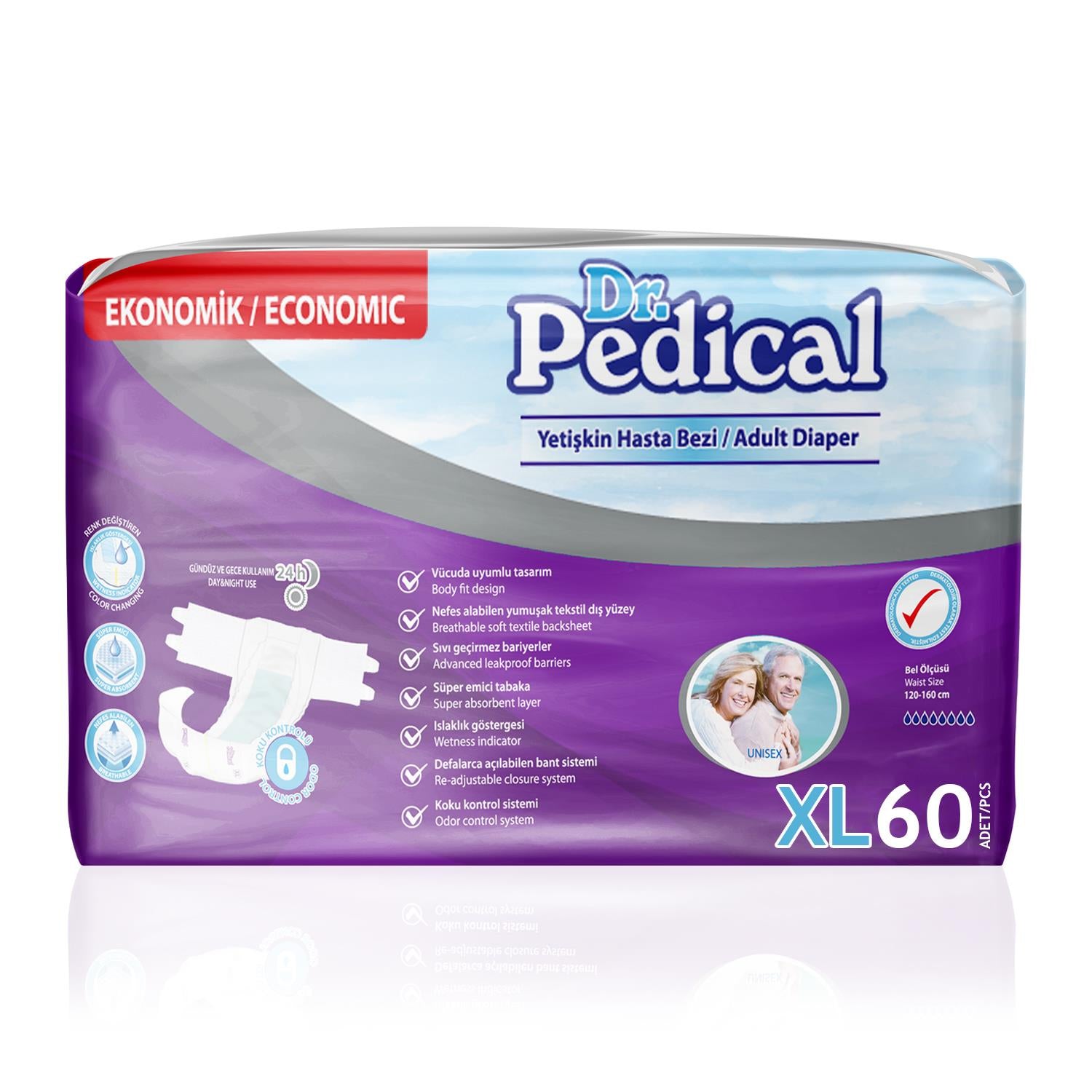 Dr. Pedical Belbantlı Hasta Bezi XL-Extra Large Beden 60 Adet
