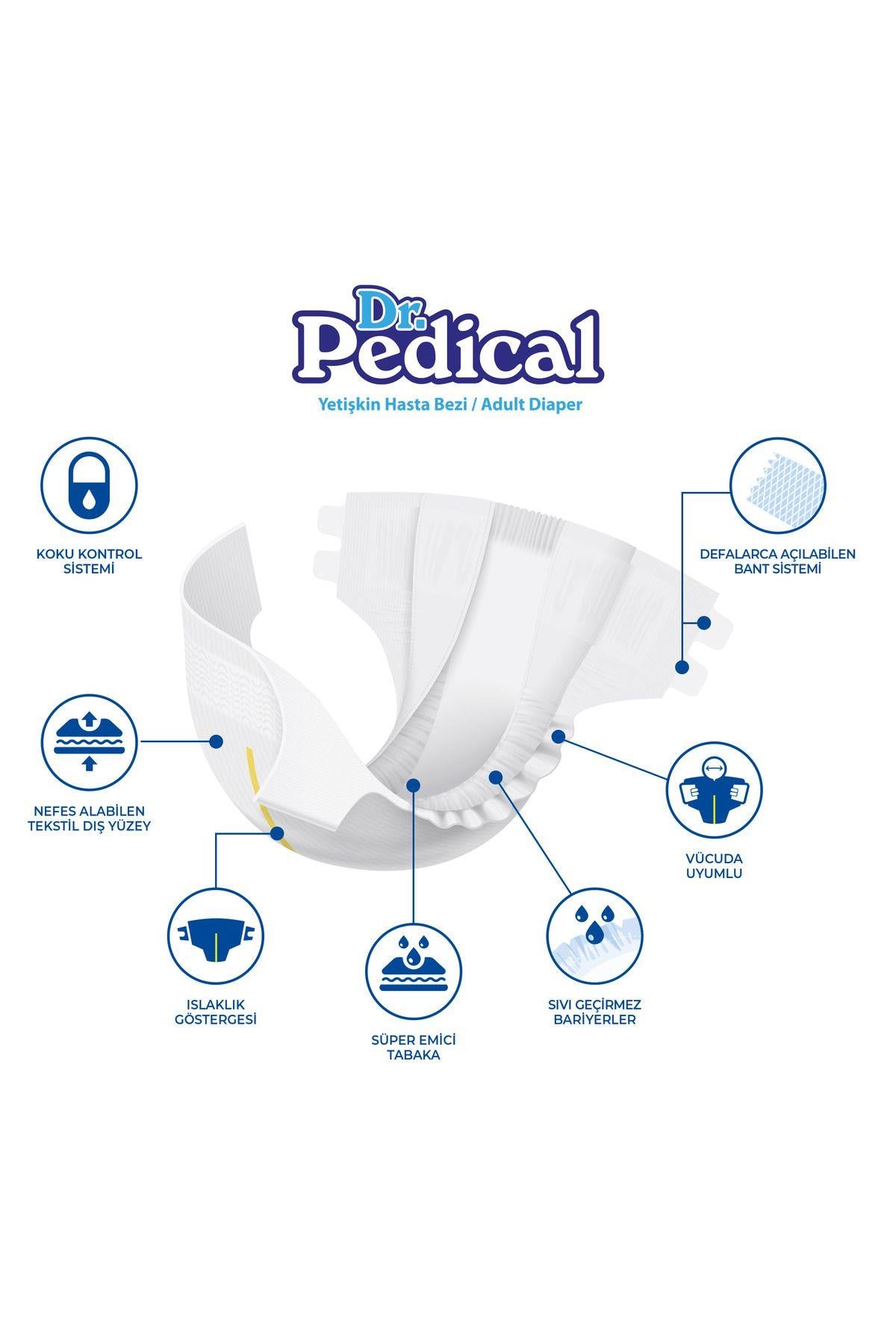 Dr. Pedical Belbantlı Hasta Bezi L-Large Beden 120 Adet