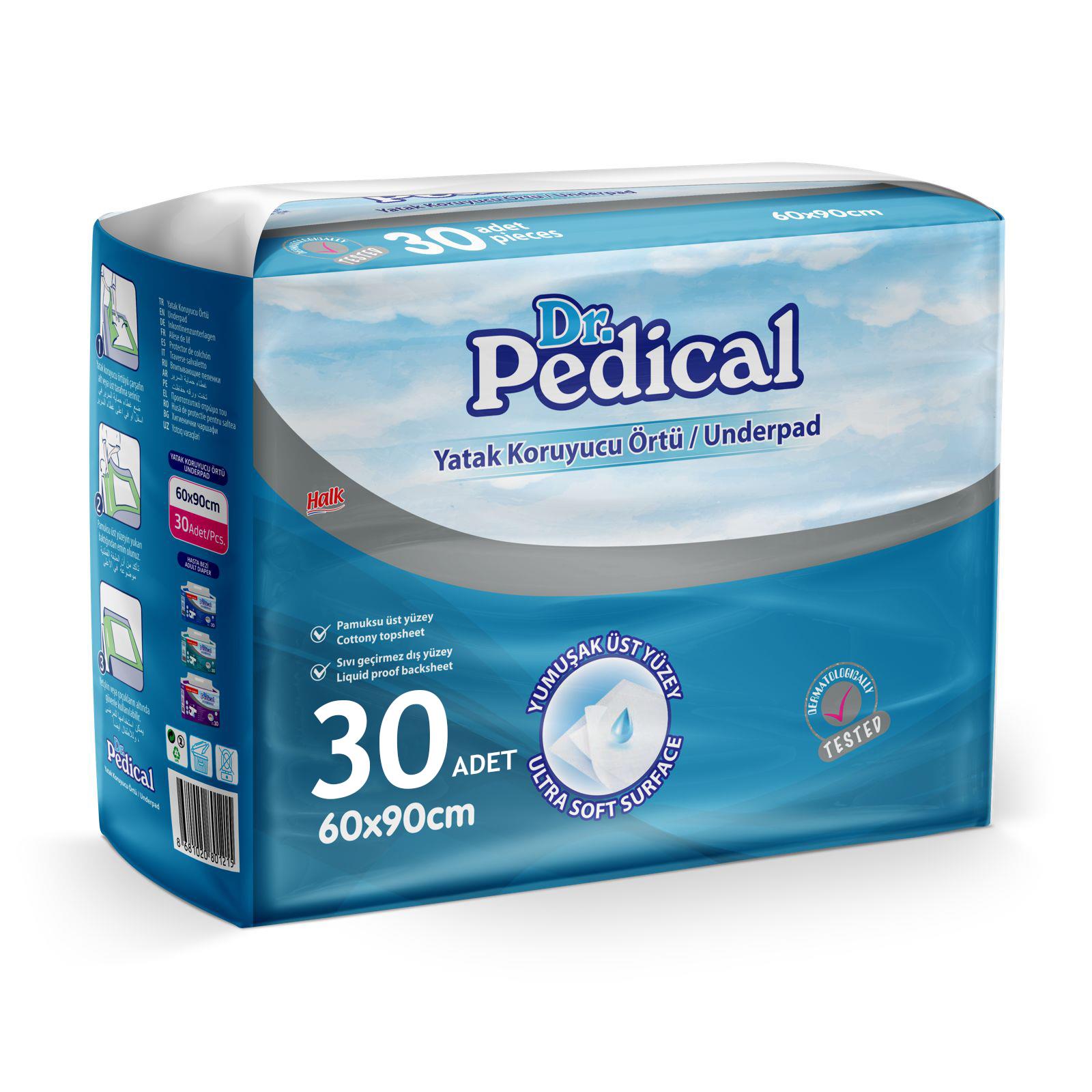 Dr. Pedical Yatak Koruyucu Örtü 60x90 Cm 30 Adet