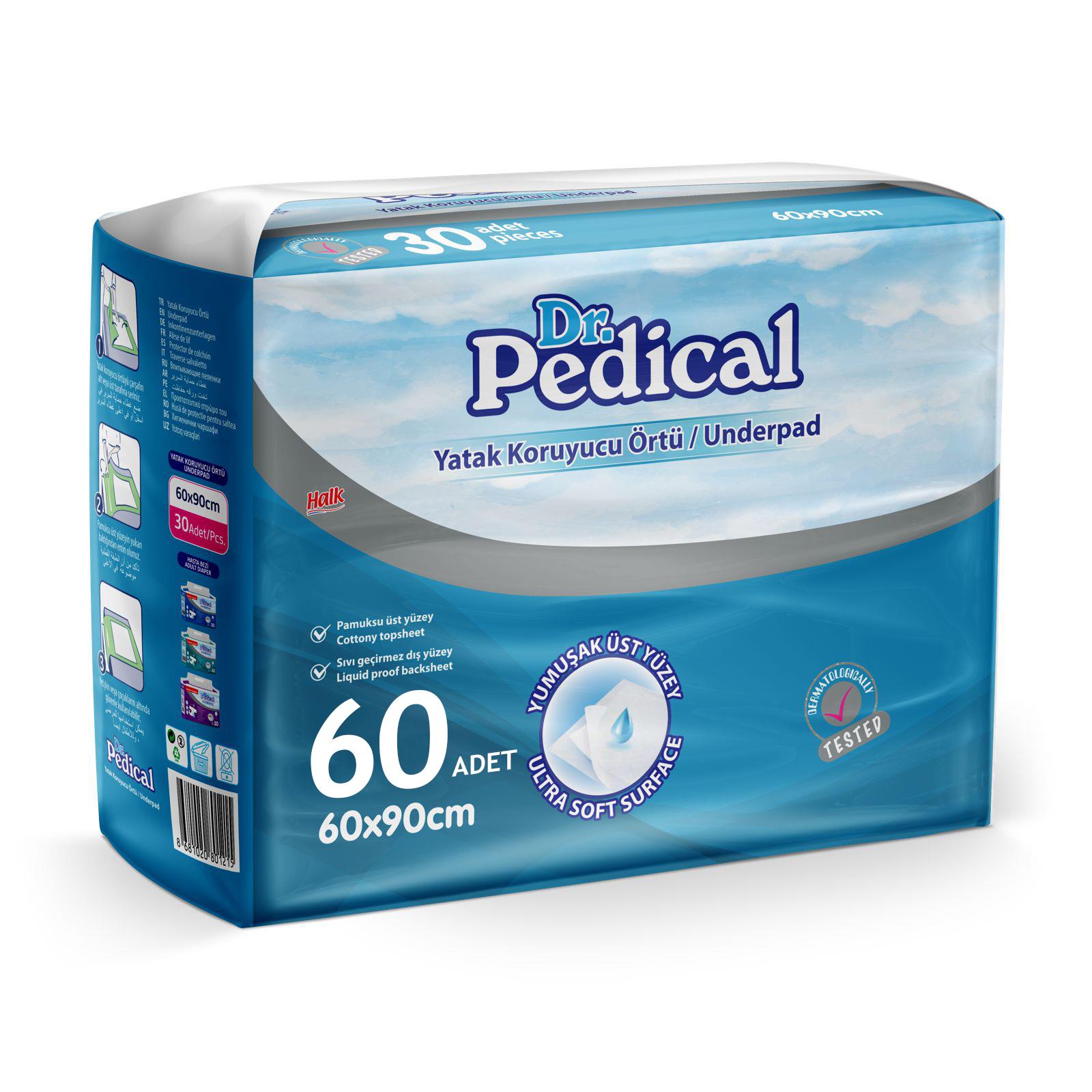 Dr. Pedical Yatak Koruyucu Örtü 60x90 Cm 60 Adet