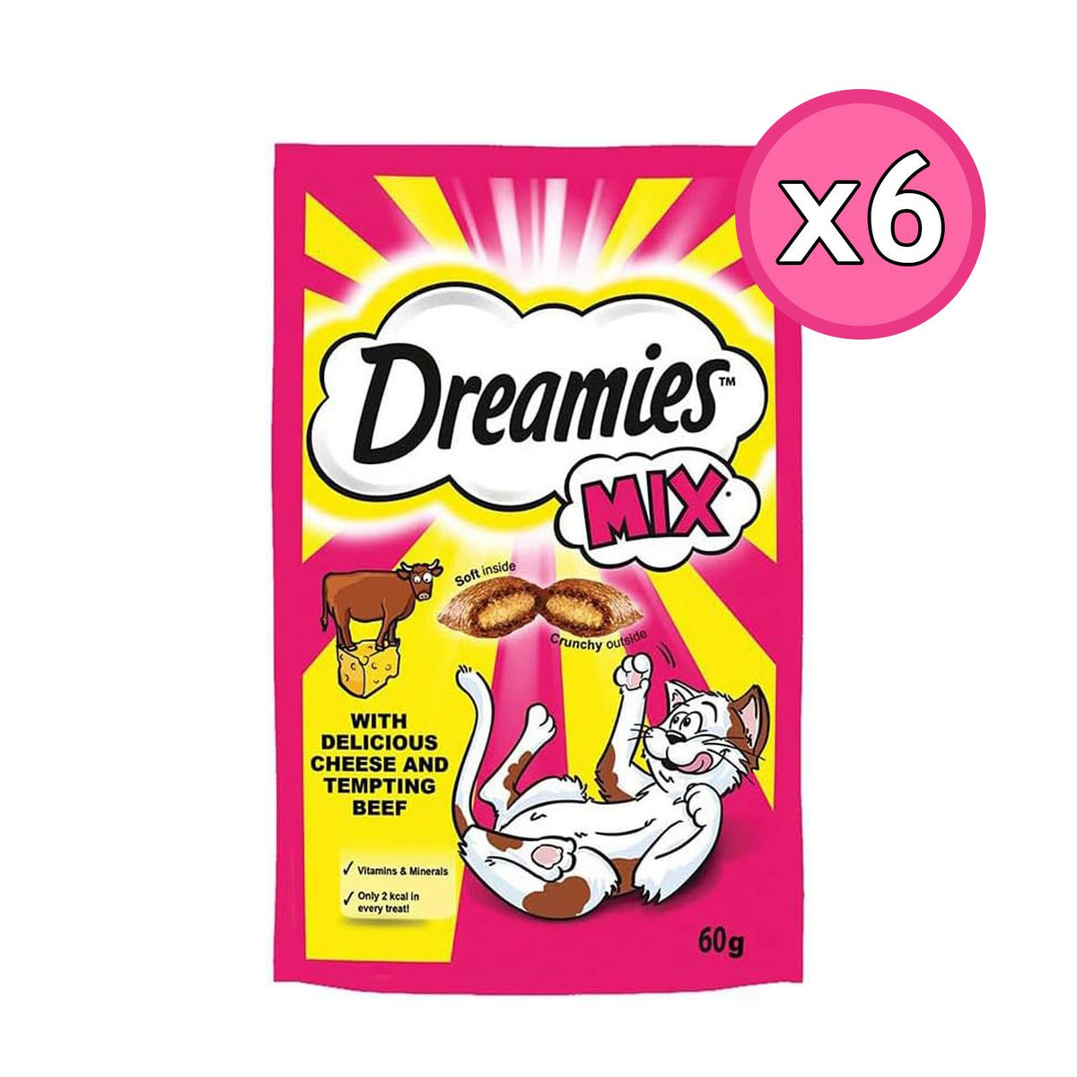 Dreamies Mix Sığır Etli ve Peynirli Yetişkin Kedi Ödül Maması 60 Gr 6 Adet