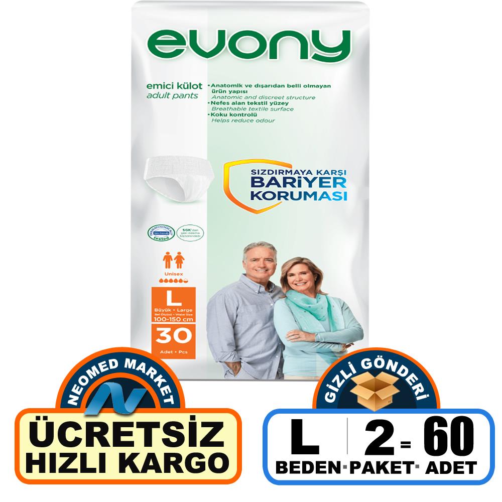 Evony Emici Külot L-Large Beden 60 Adet