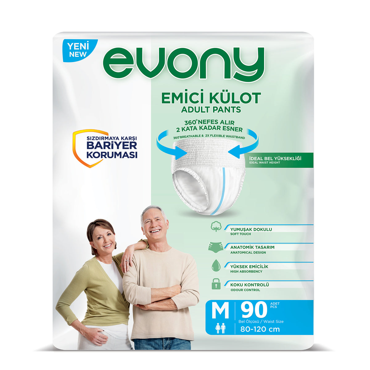 Evony Emici Külot M-Medium Beden 90 Adet