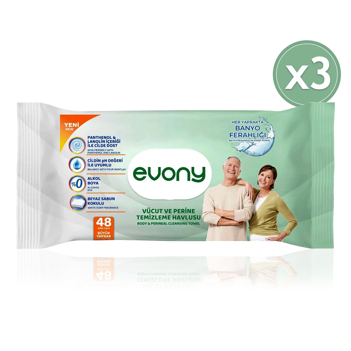 Evony Perine ve Vücut Temizleme Havlusu 144 Adet