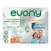 Evony Premium Belbantlı Hasta Bezi L-Large Beden 30 Adet