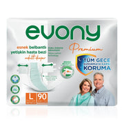 Evony Premium Belbantlı Hasta Bezi L-Large Beden 90 Adet