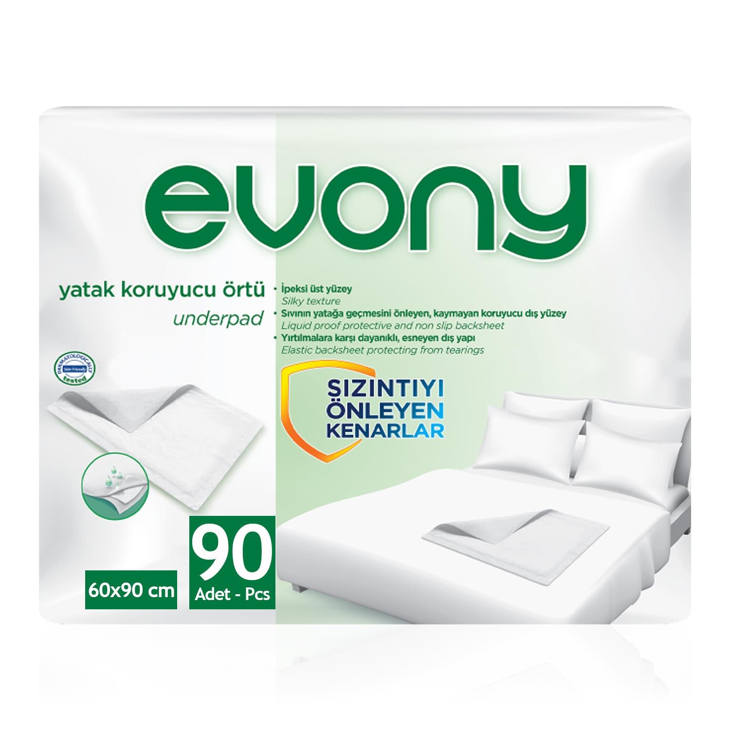 Evony Yatak Koruyucu Örtü 60x90 Cm 90 Adet