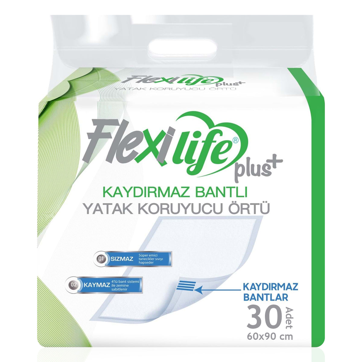 Flexi Life Plus Bantlı Yatak Koruyucu Örtü 60x90 Cm 30 Adet