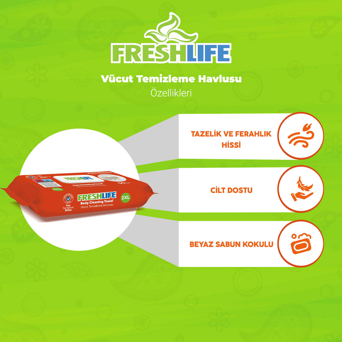 Freshlife Vücut Temizleme Havlusu 1200 Adet