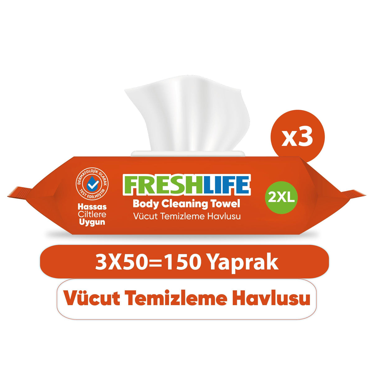 Freshlife Vücut Temizleme Havlusu 150 Adet