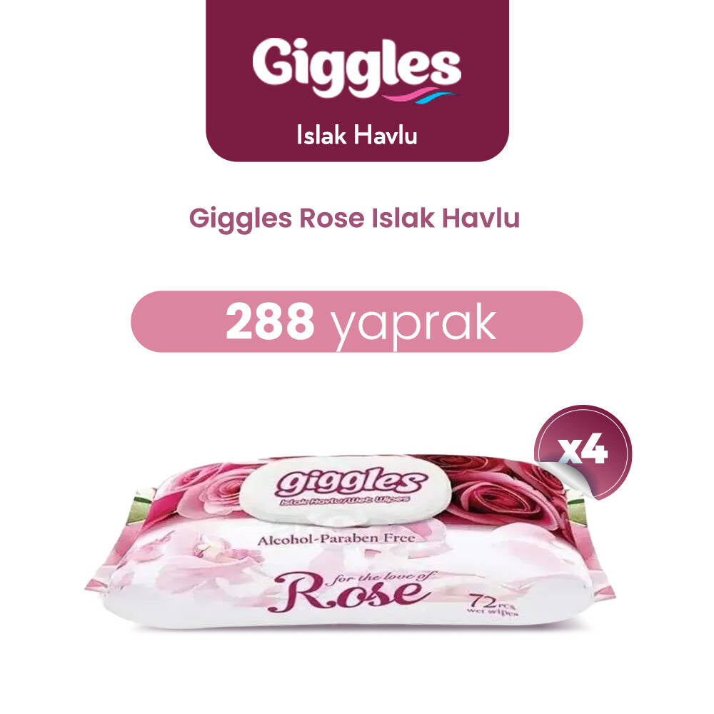 Giggles Islak Havlu Gül 288 Adet