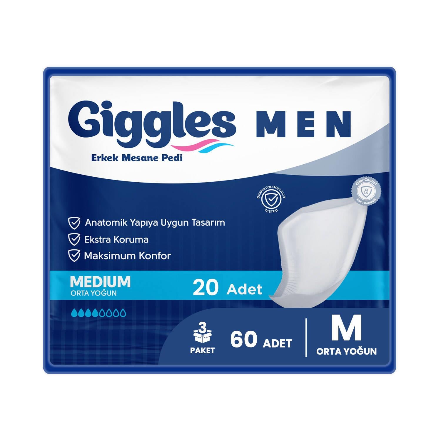 Giggles Mesane Pedi Erkek M-Medium Beden 60 Adet